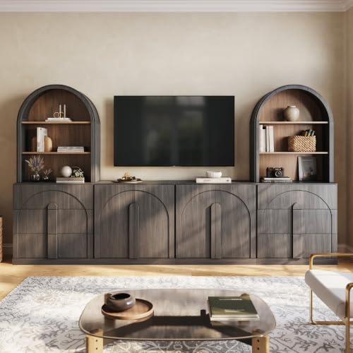 BELLEZE Bijou 126" Wall Unit 6-Piece Modular TV Stand by BELLEZE