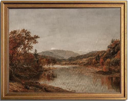 KBKBART Gold Framed Vintage Wall Art, Fall Landscape Paintings 12x16inch by KBKBART
