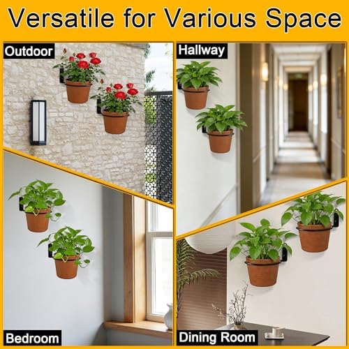 6 Pack 4 Inch Black Plant Pot Holder Ring, Metal Flower Holder Brackets Rings - Image 5
