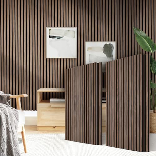 4 Pack Wood Slat Wall Panel, 47.2" x 23.6" Acoustic Wall Panels by Camola