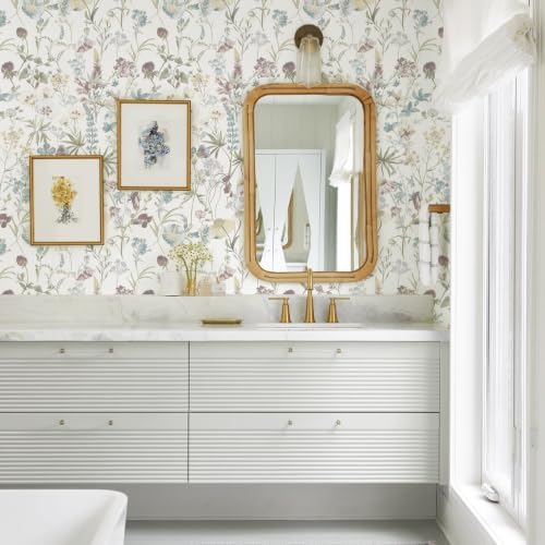 Blue Floral Peel and Stick Wallpaper Boho Leaf Self Adhesive Wallpaper - Image 6