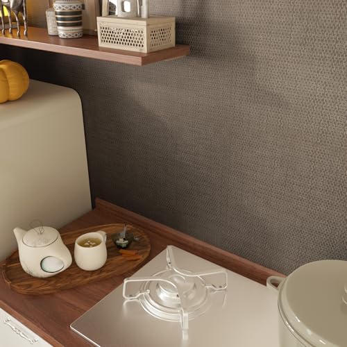 VaryStyle 15.7"x393" Vintage Brown Grasscloth Wallpaper Textured Grass Cloth - Image 2