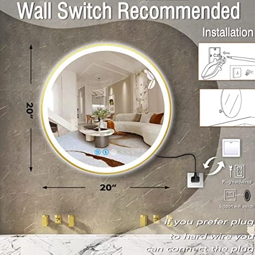 Gold Bathroom Round LED Mirror - Image 6