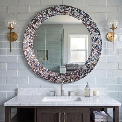 24 Inch Round Wall Mirror Handmade - Image 2