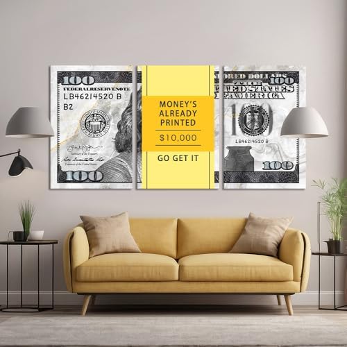 Inspirational Money Wall Art Money at One's Fingertips 100 Dollar Bill Wall Art - Image 2