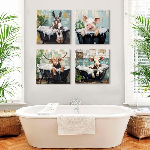 Kid Bathroom Wall Art Funny Animals Wall Decor - Image 4