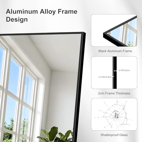 36" x 24" Bathroom Mirror, Bathroom Vanity Mirror-Black - Image 4