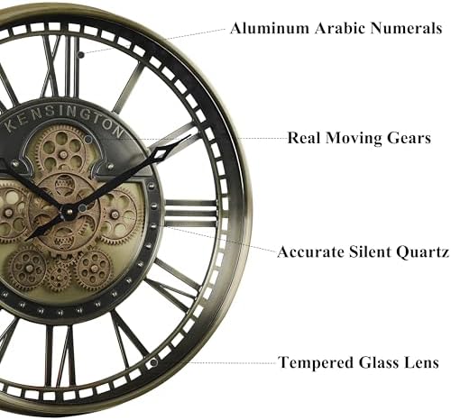 CLXEAST 21" Metal Roman Numeral Wall Clock - Image 2