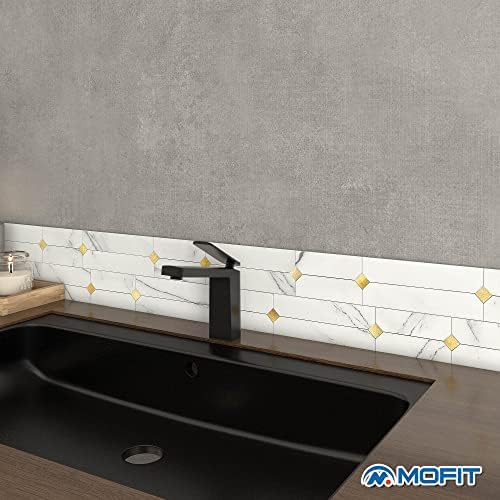 Stone Kitchen Wall Tiles Peel Stick Backsplash White Gold 10pcs - Image 4