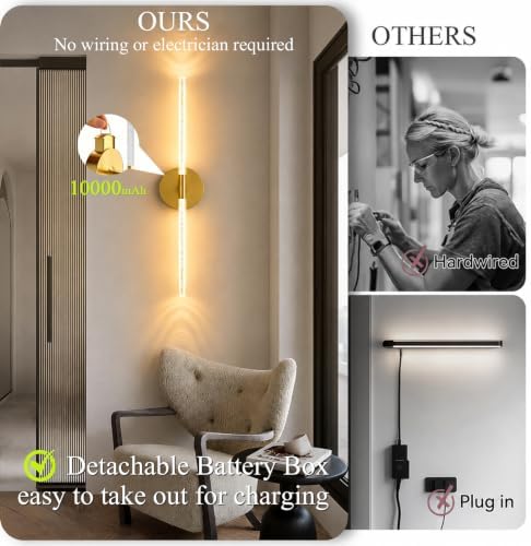 Rechargeable Wall Lights Battery Operated Sconce 2Pack - Image 4