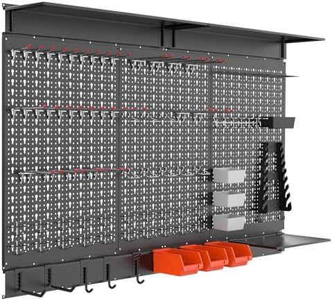 WALMANN 113 PCS Pegboard Wall Organizer Kit by WALMANN