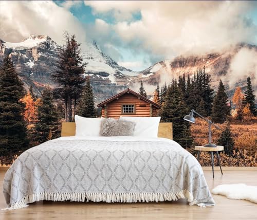 Toolhom Assiniboine Mountain Chalet Mural in Autumn Forest - Image 2