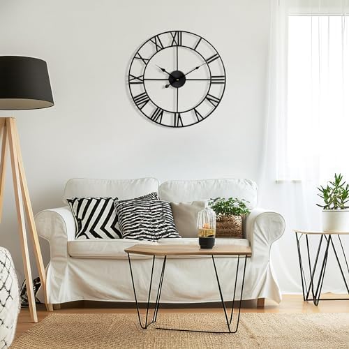 Large Wall Clock - 40cm/ 16 Inches Silent Non-Ticking Metal Wall Clock - Image 2