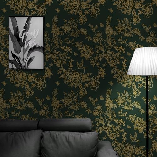 Froluya Green and Gold Peel and Stick Wallpaper - Image 5