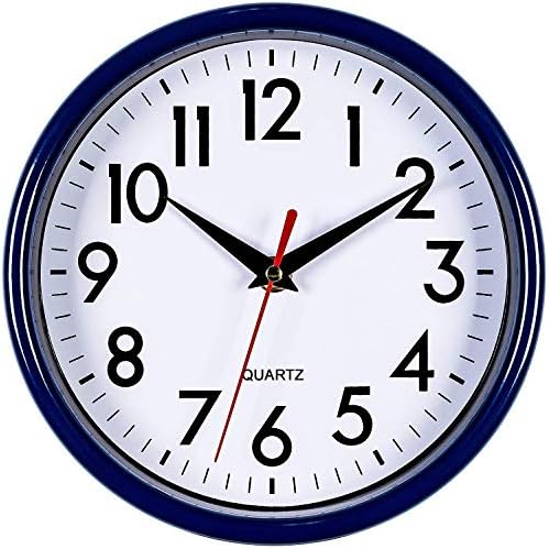 Bernhard Products Navy Blue Wall Clock 8" Silent Non-Ticking Quality Quartz by BernhardProducts