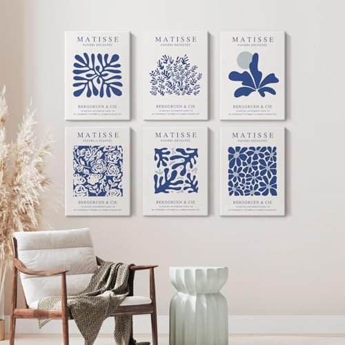 Blue Matisse Wall Art Prints Abstract Aesthetic Canvas Decor Trendy Henri - Image 6