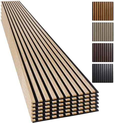 Yuzzy Wood Slat Wall Panel 6 Pack, Soundproof Wall Panels by Yuzzy