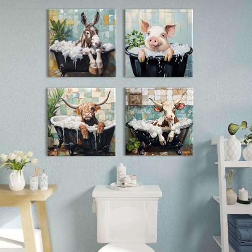 Funny Animal Wall Art Kids Bathroom Decor - Image 2