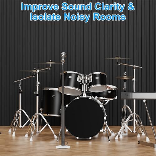 2 Pack Sound Proof Foam Panels for Walls, High Density Black Sound Deadening - Image 5