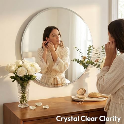 30 Inch Round Frameless Bathroom Mirror - Image 4