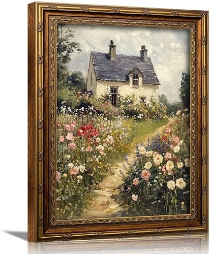 3D Textured Canvas Wall Art Vintage Carved Gold Frame Vintage Country Farmhouse by Wallart