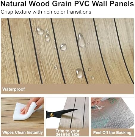 Wood Grain 15.8"W x 118"L Peel and Stick Wall Panels, 3D Soundproof - Image 5