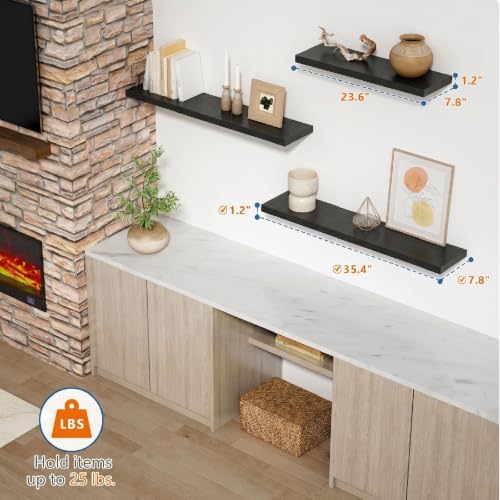 Black Floating Shelves 36 Inch Long - Image 2