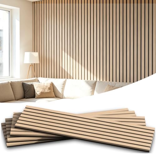 Wood Wall Panel 4 Pack 93.3"x11.8", Wood Acoustic Wall Panels by Unknown