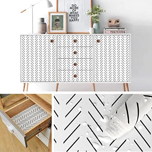 Orainege Black and White Wallpaper Peel and Stick Herringbone Contact Paper - Image 6