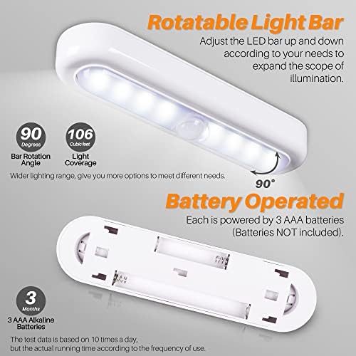 STAR-SPANGLED 9 Pack 7” Motion Sensor Lights Indoor Battery Operated, Stick on - Image 5