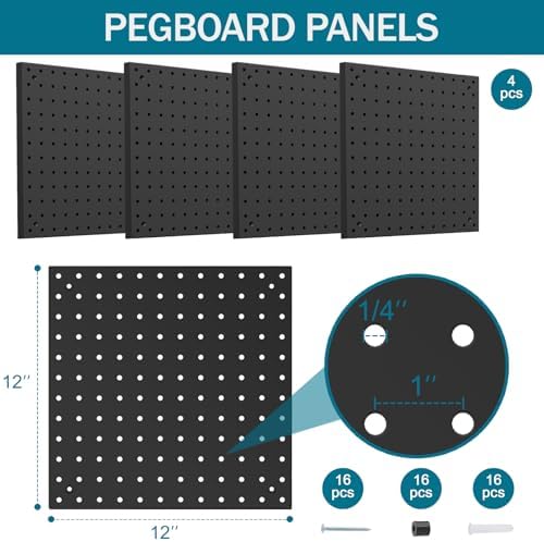 Peg Board Kit, Includes Pegboard and Accessories, - Image 2