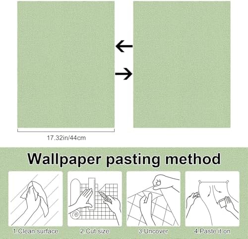 Grasscloth Peel and Stick Wallpaper Green Textured Contact Paper, Countertop - Image 6