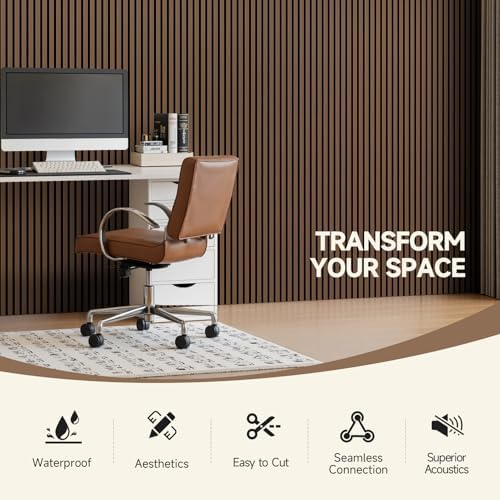 INMOZATA Wood Slat Wall Panels, 4 Pack 94.5" x 7.9" 3D Fluted Soundproof Fire - Image 4