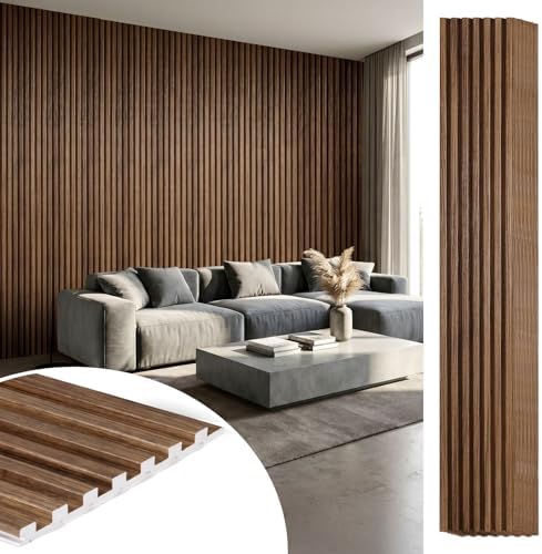 WPC Acoustic Slat Wall Panels 8-Pack 96'' x 6'' by LARWORKS