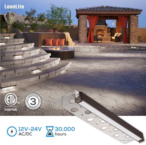 LEONLITE 8-Pack 12 Inch LED Hardscape Lighting, 5000K Daylight - Image 5