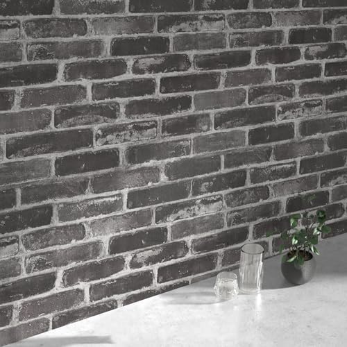 Grey Brick Peel and Stick Wallpaper - Image 2