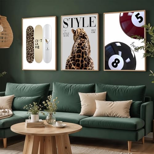 Youillne Trendy Cheetah Wall Decor Prints Preppy Leopard Wall Art Aesthetic - Image 7