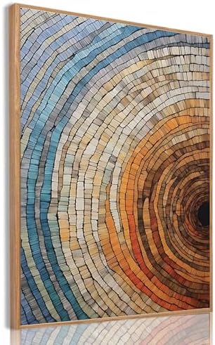 Tree Ring Wall Art Framed, Modern Nature Decor by IBHJSARTWallArt