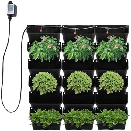 18 Pots Vertical Wall Planter, Self-Watering Garden System by Unknown