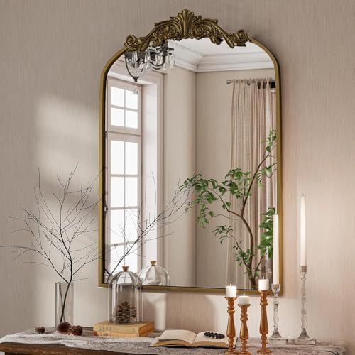Dewfig Vintage Arched Wall Mirror - Image 5
