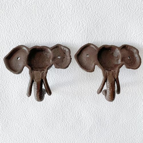 Rustic Elephant-Shaped Decorative Wall Hook Rack Hangers - Image 7