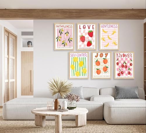 Fruit of the Spirit Bible Verses Wall Art Minimalist Striped Christian Poster - Image 6