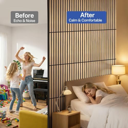 PIWA Acoustic Wood Slat Wall Panels, 10 Pack 23.6"x11.8" Oak - Image 5