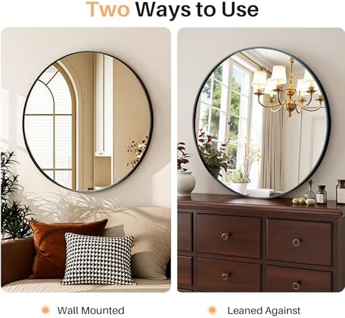 Bathroom Mirror for Wall, 24 Inch Round Mirrors - Image 5