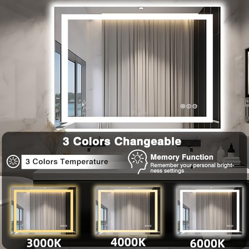 EchosLife 48"x40" LED Lighted Bathroom Mirror - Image 4