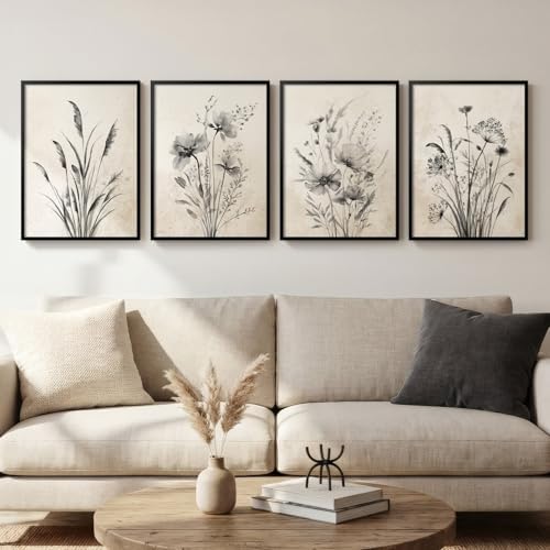 Framed Vintage Floral Botanical Wall Art by Cuspin