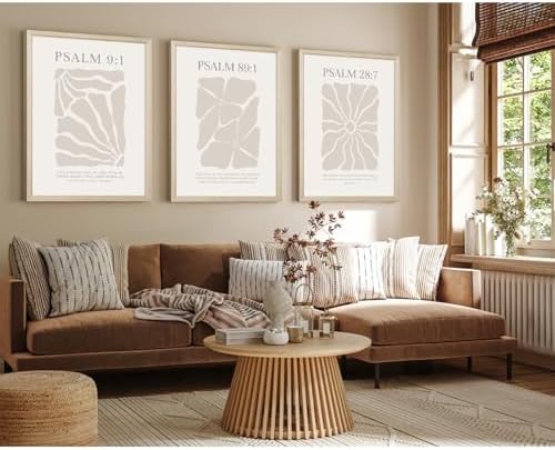 Scripture Christian Wall Art Set of 3 Beige Bible Verses Wall Decor Neutral - Image 6