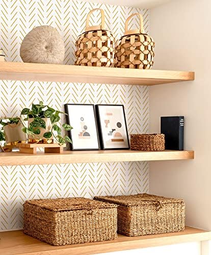 Orainege Peel and Stick Wallpaper Yellow and White Contact Paper - Image 6