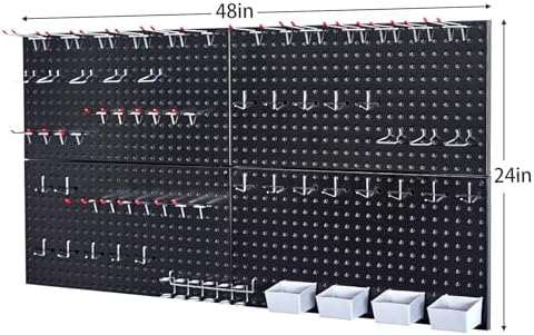 Pegboard Smith 48x24 inch Black Metal Pegboard Kit - Image 2