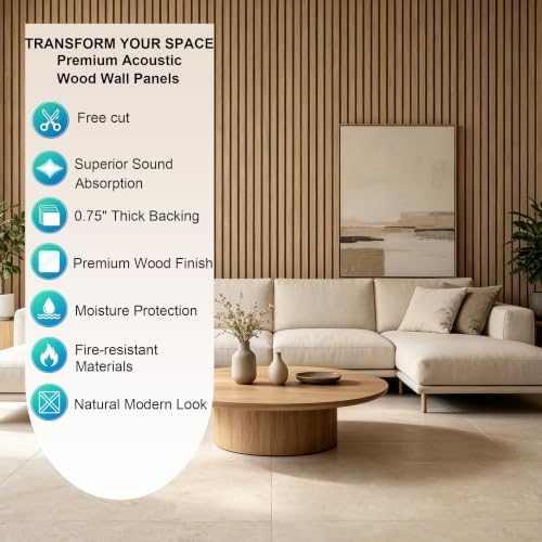 2 Pack 47.2"x23.6" Sound Absorbing Wood Slat Panels, Fluted Wall Panels - Image 6